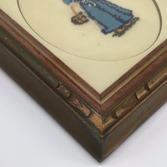 Pair Of Petit Point Dutch Lady And Gentleman Wall Decor - Picture 4 of 9